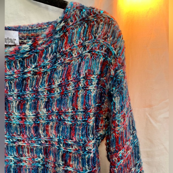 NWT Kitson Brand - I Love My Sweater Size M - multi colour with sequins - Picture 11 of 12